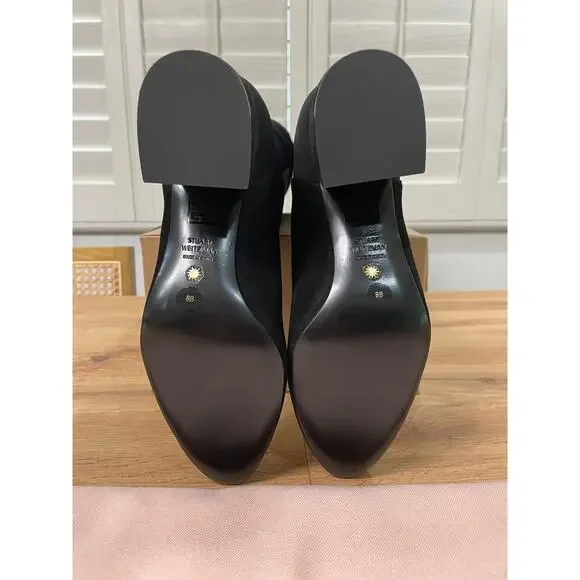 Stuart Weitzman 5050 Block Stretch Suede Over-The-Knee Black Boots Size 8 NWOB - Picture 11 of 12